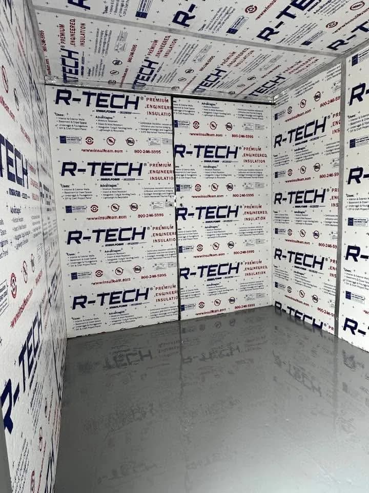 Representative image of insulation inside a shipping container build-out