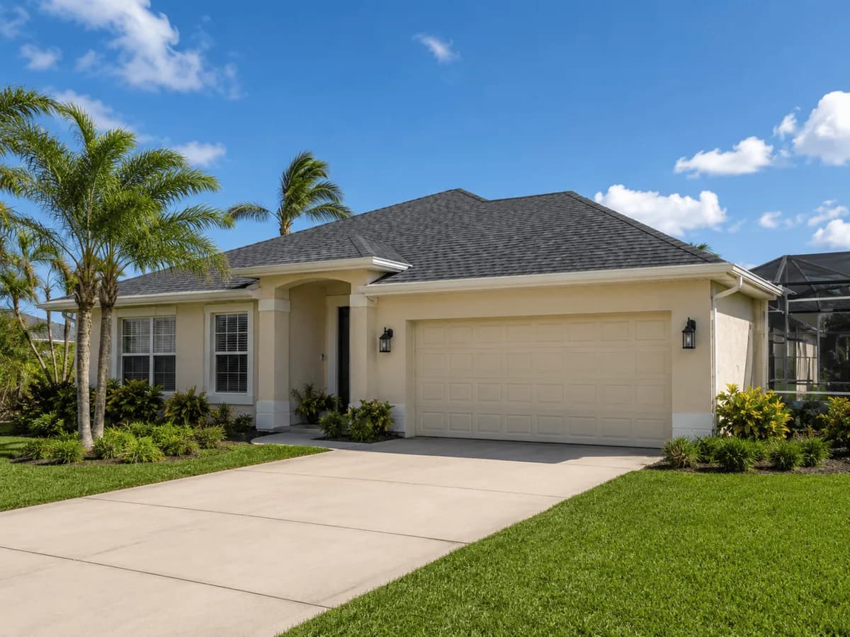 Representative view of a completed residential roof repair in Southwest Florida