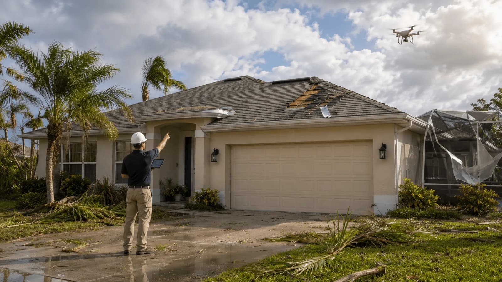 Representative view of a roof inspection and storm-damage documentation