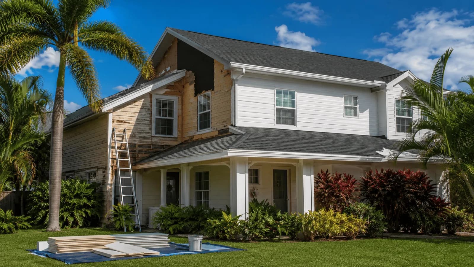 Representative view of roofing, siding, and gutter work on a Southwest Florida home